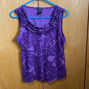 Purple knit tank top